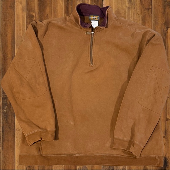 Vintage Other - Vintage Kodiak Xtreme Workwear Brown Quarter Zip Pullover Fleece Lined Canada L